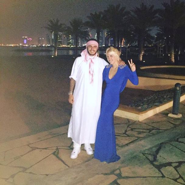 Mauro Icardi, 22 anni, in Qatar con la compagna Wanda Nara. Twitter